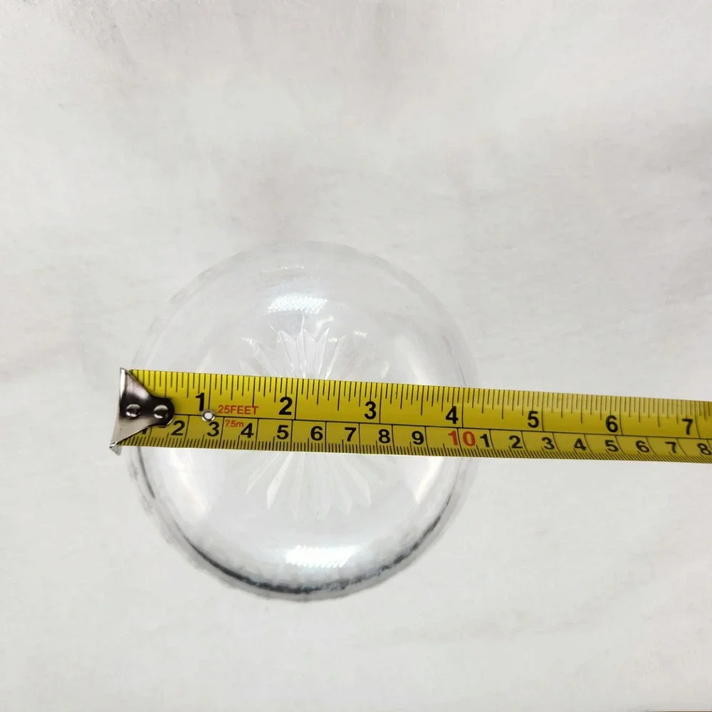 Vintage Etched Clear Glass Decanter‎ Faceted Neck Starburst Base 8 Inch